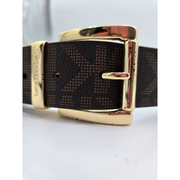 Michael Kors Signature Monogram Wallet + XL MK Logo Belt Bundle - Picture 7 of 10